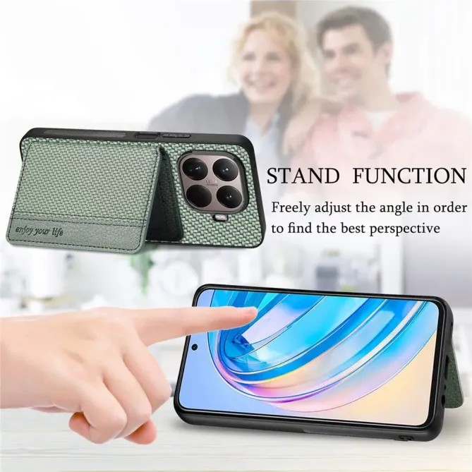 Coque Xiaomi 15T Pro avec Porte-Carte Style Fibre de Carbone | Dorian