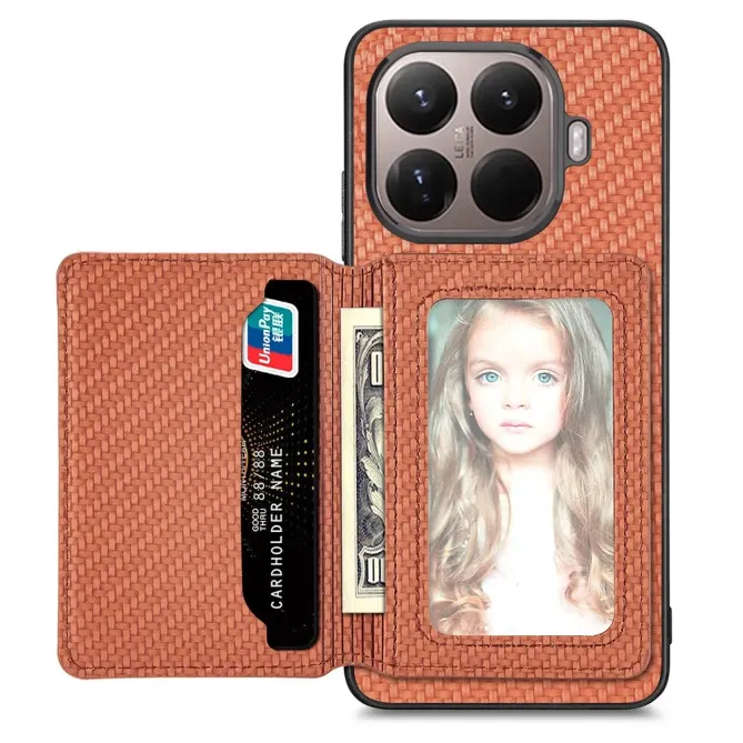 Coque Xiaomi 15T Pro avec Porte-Carte Style Fibre de Carbone | Dorian