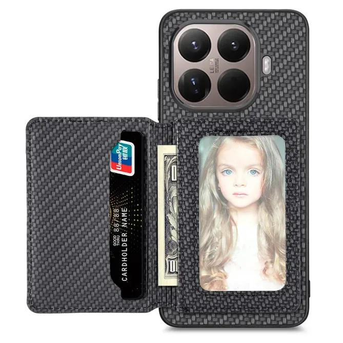 Coque Xiaomi 15T Pro avec Porte-Carte Style Fibre de Carbone | Dorian