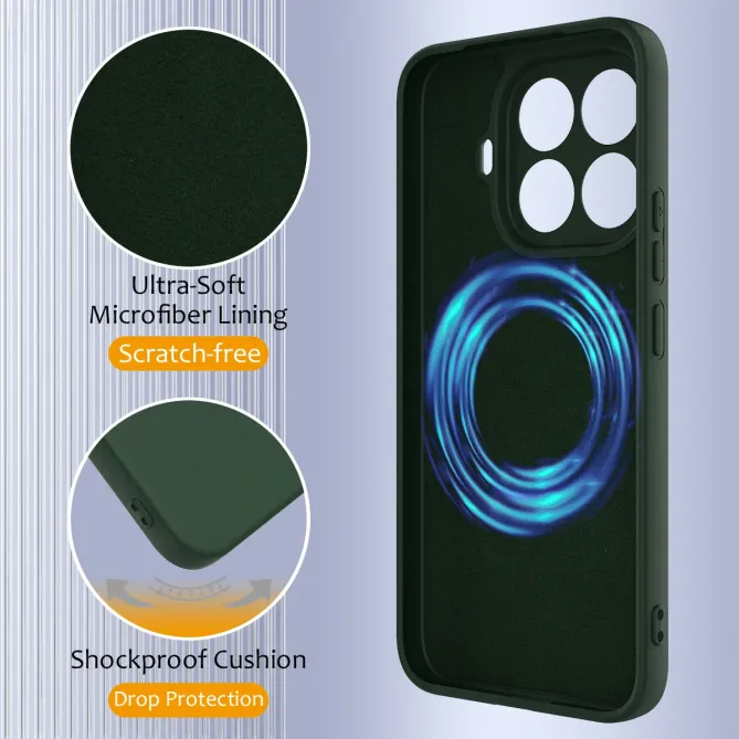 Coque Xiaomi 15T Pro Silicone Liquide MagSafe, Lanière