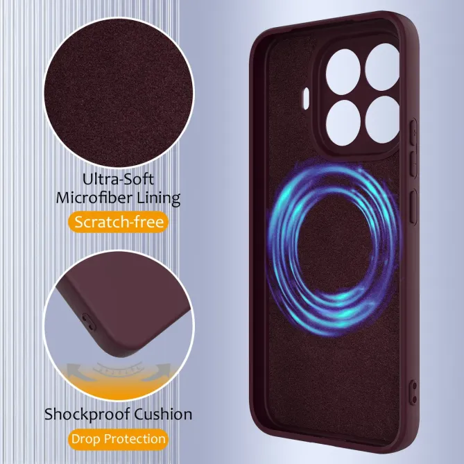 Coque Xiaomi 15T Pro Silicone Liquide MagSafe, Lanière