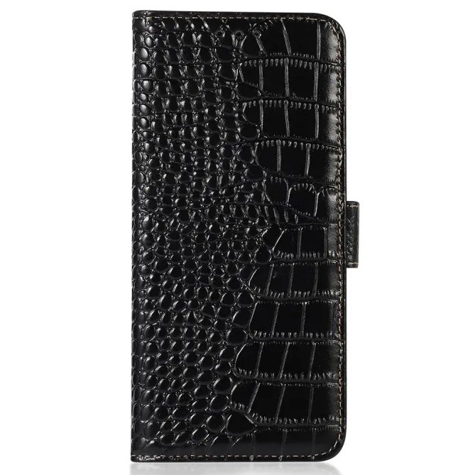 Housse Motorola Edge 70 cuir véritable aspect croco