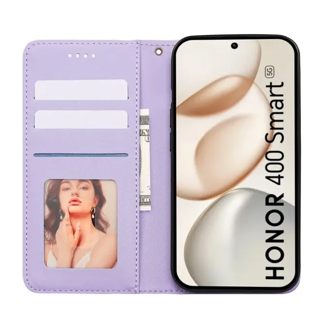 Flip Cover Honor 400 Smart 5G / 4G Design Cubique à Lanière