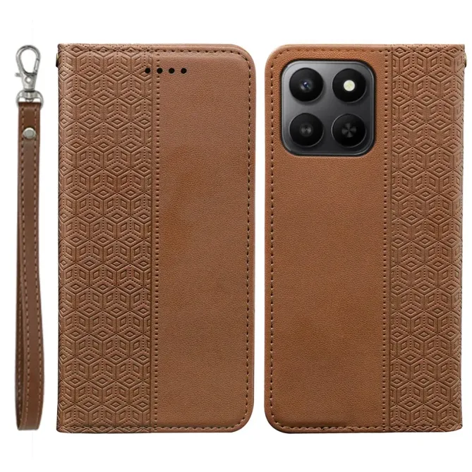 Flip Cover Honor 400 Smart 5G / 4G Design Cubique à Lanière