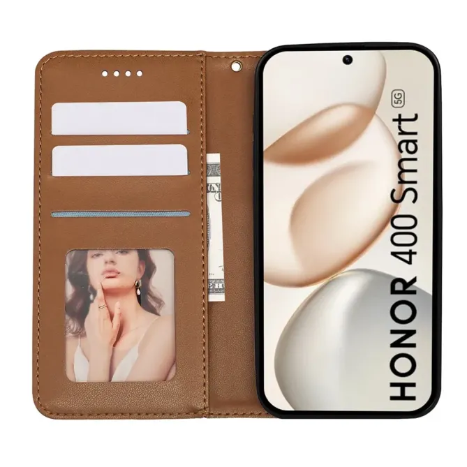 Flip Cover Honor 400 Smart 5G / 4G Design Cubique à Lanière