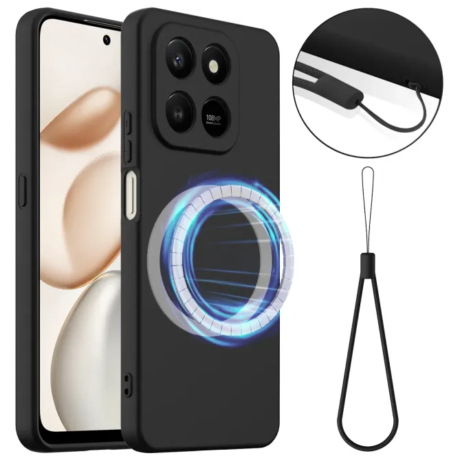 Coque Honor 400 Smart 5G / 4G Silicone Liquide MagSafe, Lanière