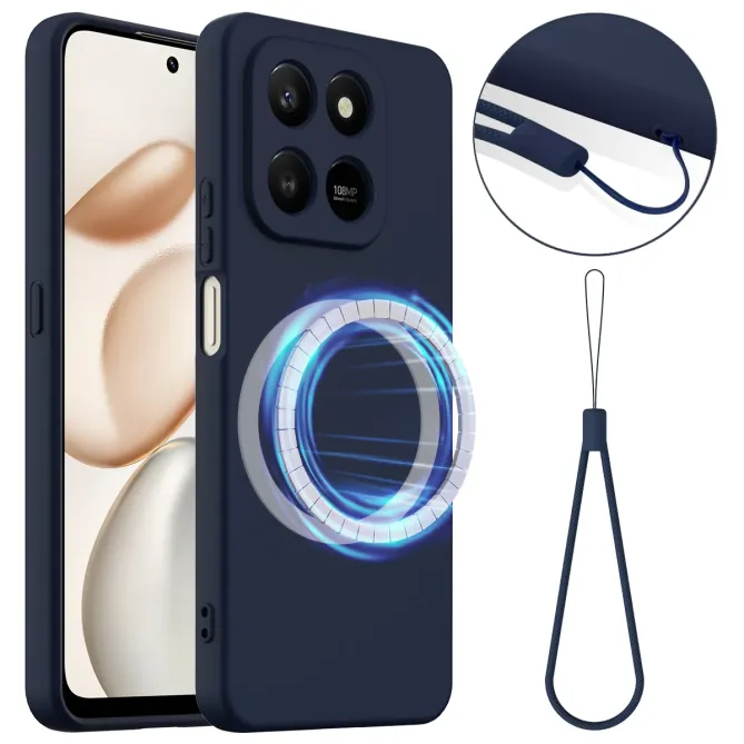 Coque Honor 400 Smart 5G / 4G Silicone Liquide MagSafe, Lanière