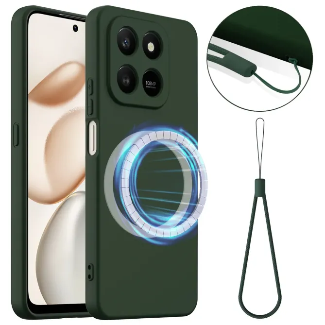 Coque Honor 400 Smart 5G / 4G Silicone Liquide MagSafe, Lanière