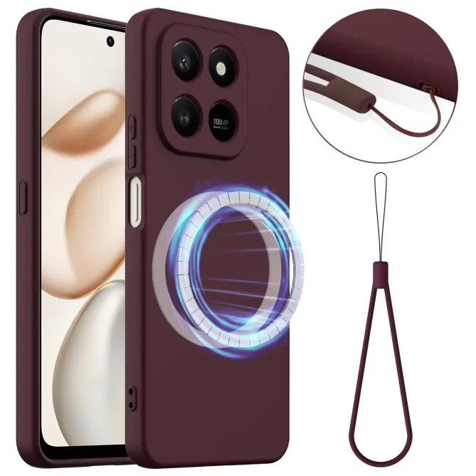 Coque Honor 400 Smart 5G / 4G Silicone Liquide MagSafe, Lanière