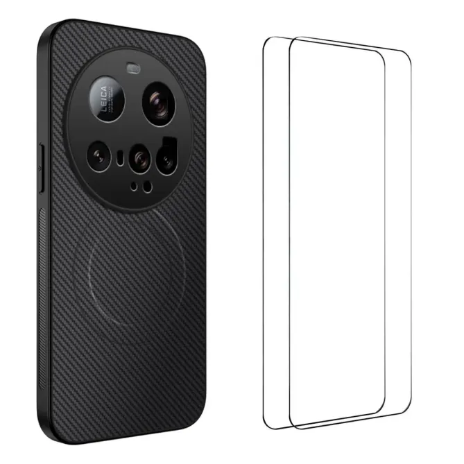Coque Xiaomi 15 Ultra Carbone MagSafe avec 2 Verres Trempés