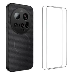 Coque Xiaomi 15 Ultra Carbone MagSafe avec 2 Verres Trempés