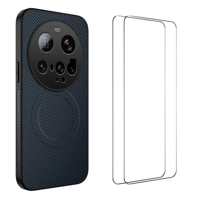 Coque Xiaomi 15 Ultra Carbone MagSafe avec 2 Verres Trempés