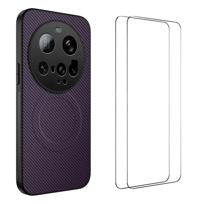 Coque Xiaomi 15 Ultra Carbone MagSafe avec 2 Verres Trempés