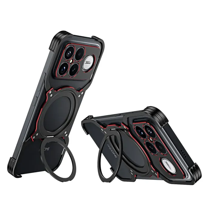 Bumper POCO F8 Ultra Antichoc Cadre Métal avec Anneau Support MagSafe