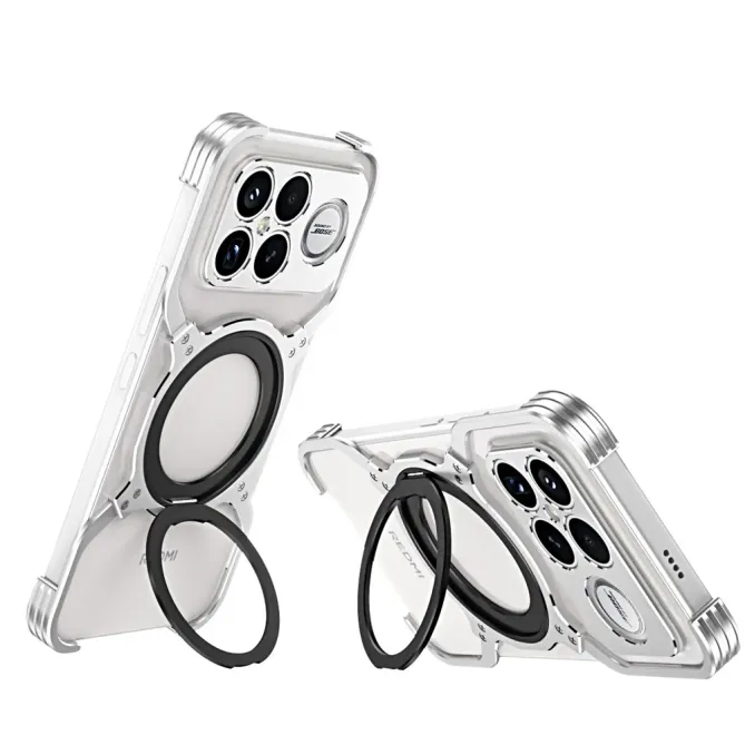Bumper POCO F8 Ultra Antichoc Cadre Métal avec Anneau Support MagSafe