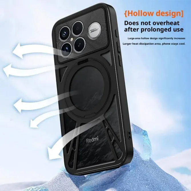 Coque POCO F8 Ultra avec Anneau Support MagSafe et Design Aéré