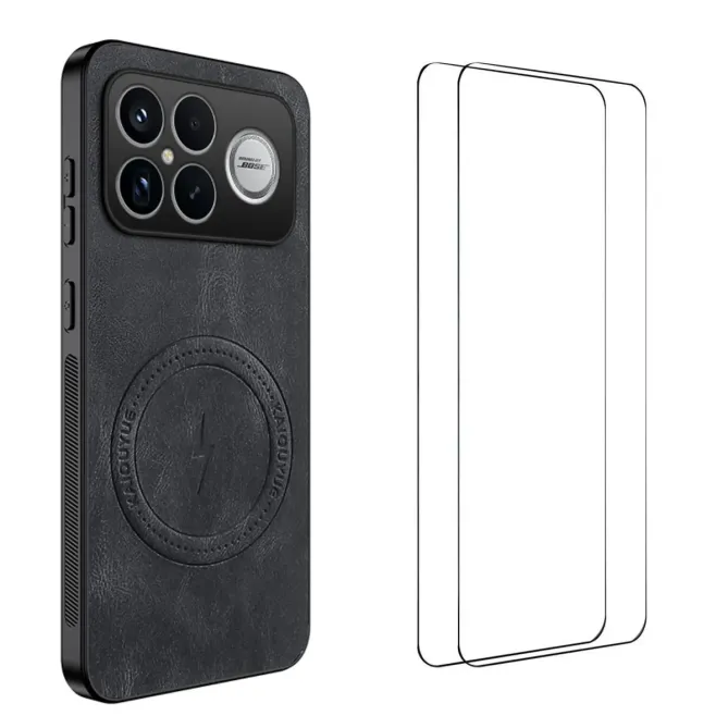 Coque POCO F8 Ultra MagSafe Nappa avec 2 verre trempé