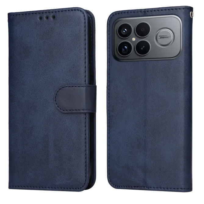 Housse Portefeuille POCO F8 Ultra Effet Cuir avec Support et Dragonne
