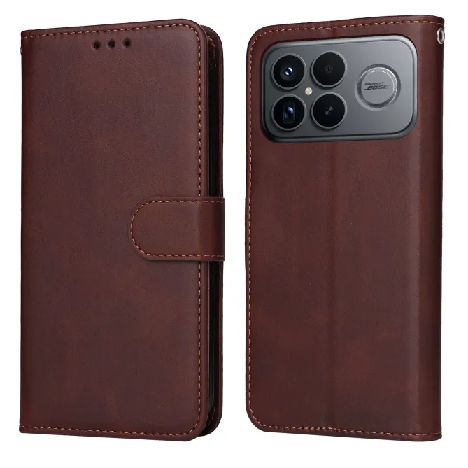 Housse Portefeuille POCO F8 Ultra Effet Cuir avec Support et Dragonne