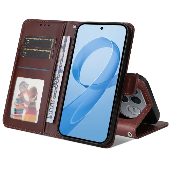 Housse Portefeuille POCO F8 Ultra Effet Cuir avec Support et Dragonne