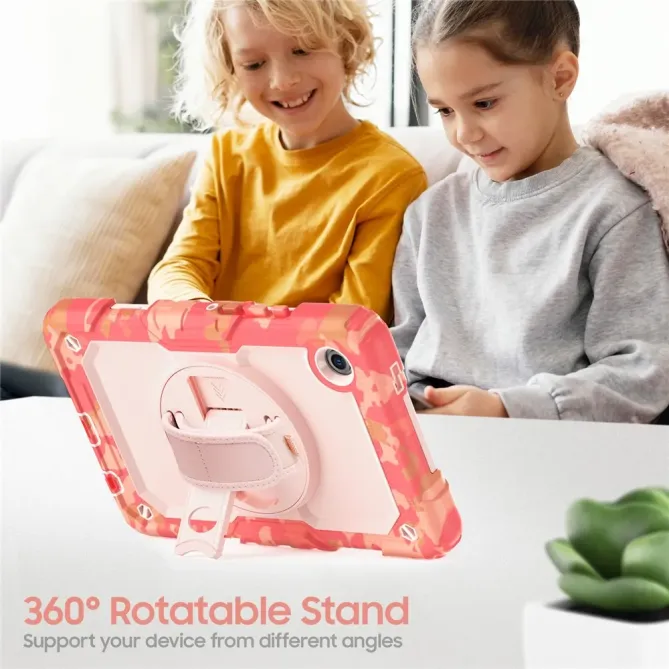 Coque Samsung Galaxy Tab A9 / A11 Intégrale Tactical Camo Rose