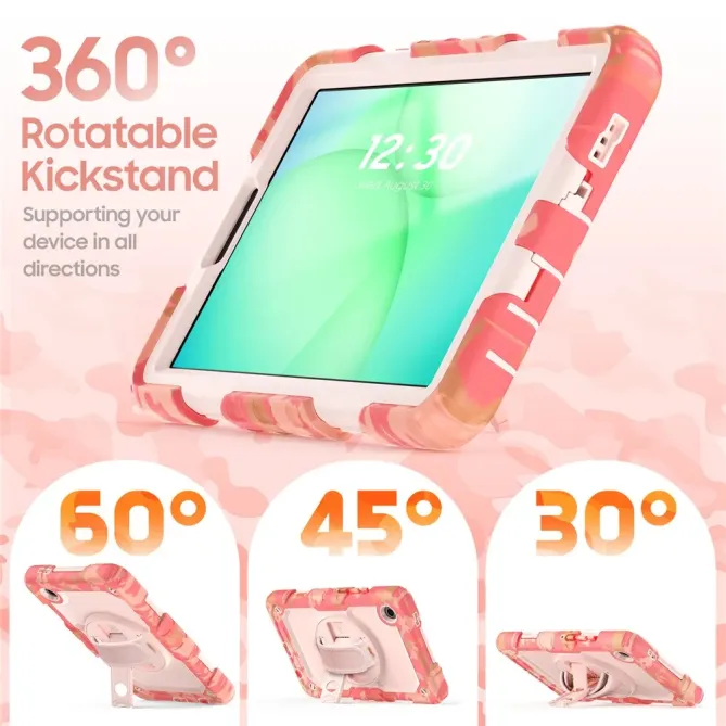 Coque Samsung Galaxy Tab A9 / A11 Intégrale Tactical Camo Rose