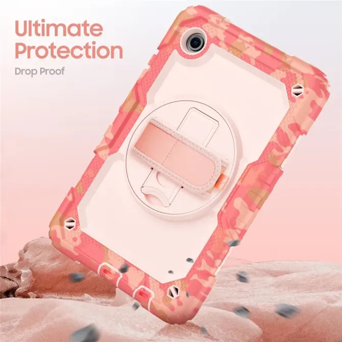 Coque Samsung Galaxy Tab A9 / A11 Intégrale Tactical Camo Rose