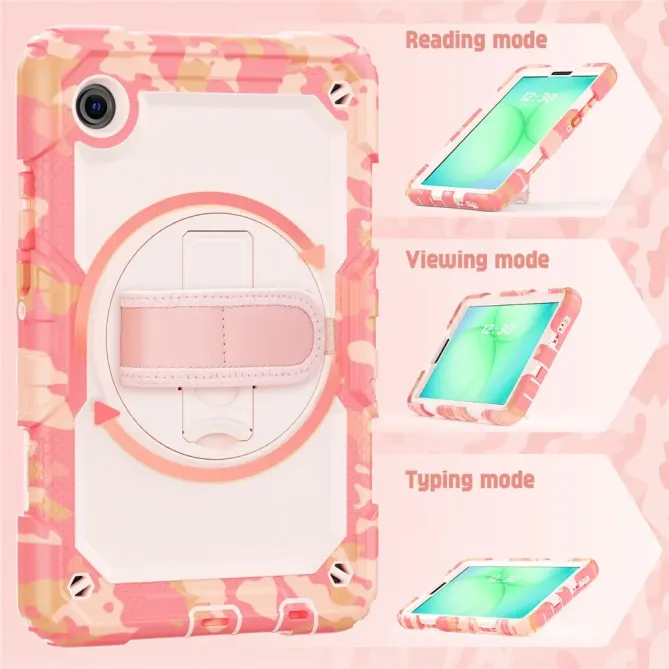 Coque Samsung Galaxy Tab A9 / A11 Intégrale Tactical Camo Rose
