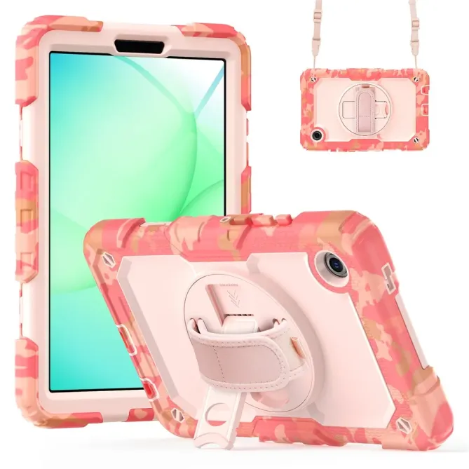 Coque Samsung Galaxy Tab A9 / A11 Intégrale Tactical Camo Rose