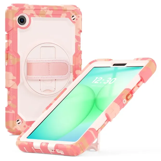 Coque Samsung Galaxy Tab A9 / A11 Intégrale Tactical Camo Rose