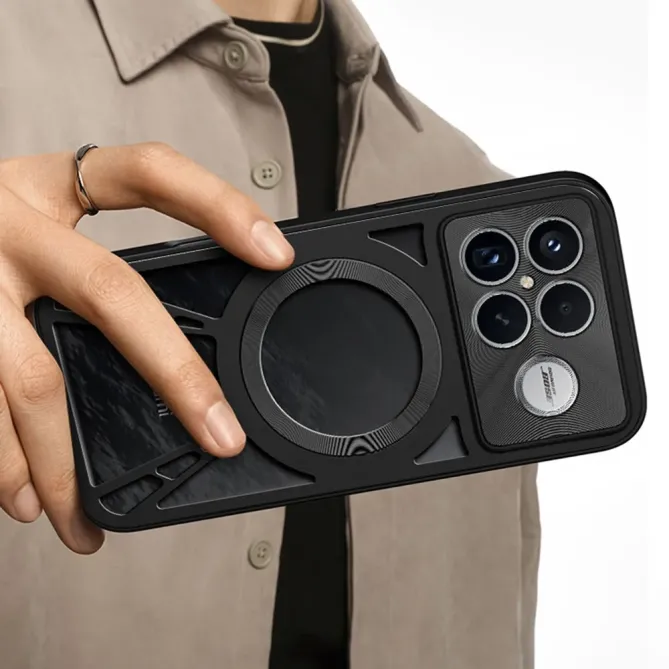 Coque POCO F8 Ultra MagSafe avec Design Aéré et Cadre Métal