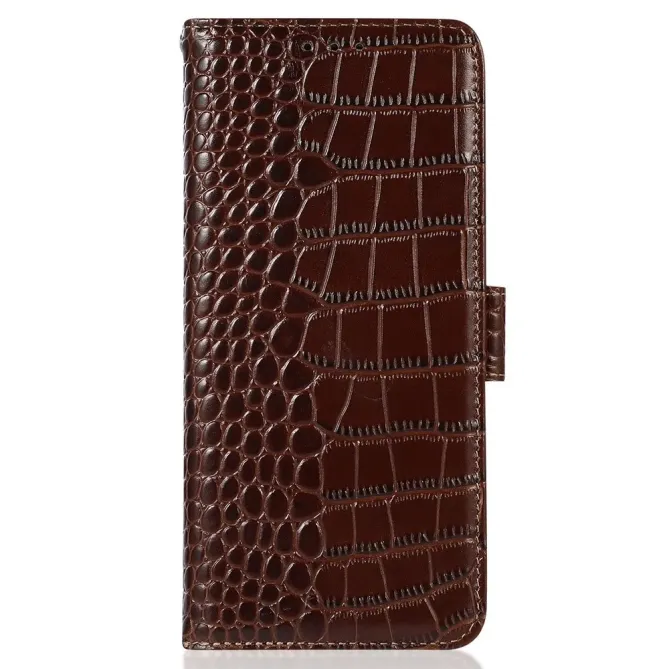 Housse OnePlus 15 cuir véritable aspect croco