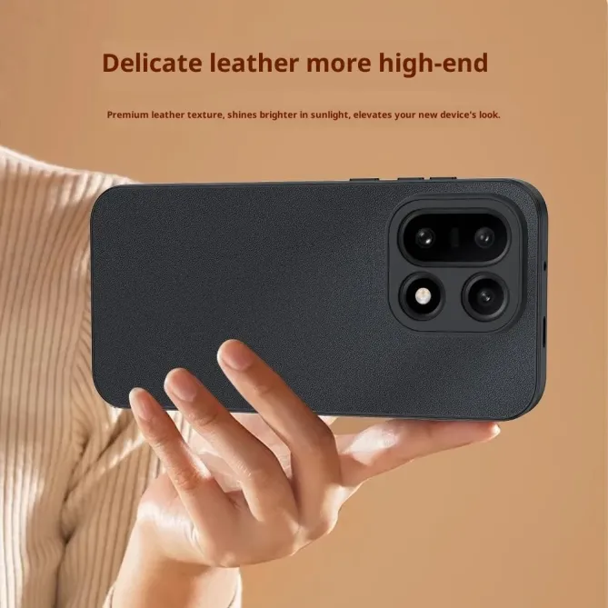 Coque OnePlus 15 effet cuir fine et antichoc bi-matière