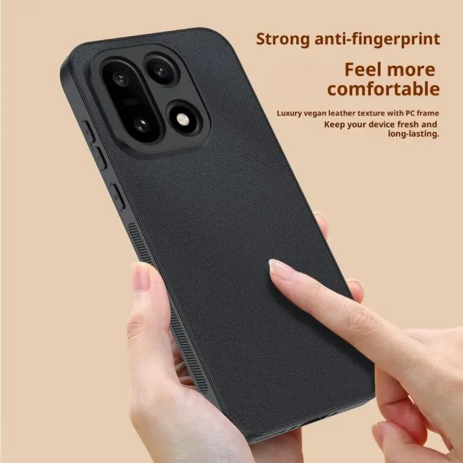 Coque OnePlus 15 effet cuir fine et antichoc bi-matière