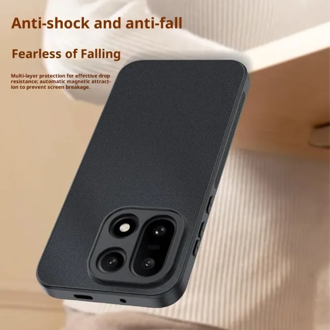 Coque OnePlus 15 effet cuir fine et antichoc bi-matière