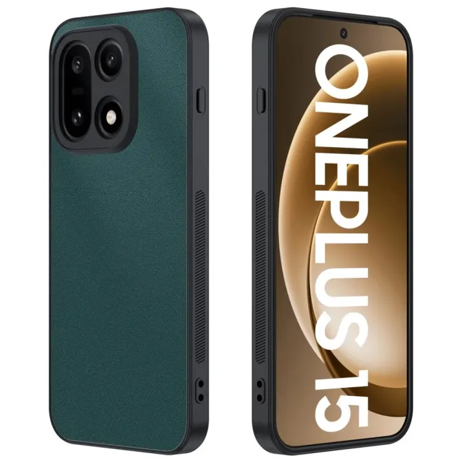 Coque OnePlus 15 effet cuir fine et antichoc bi-matière