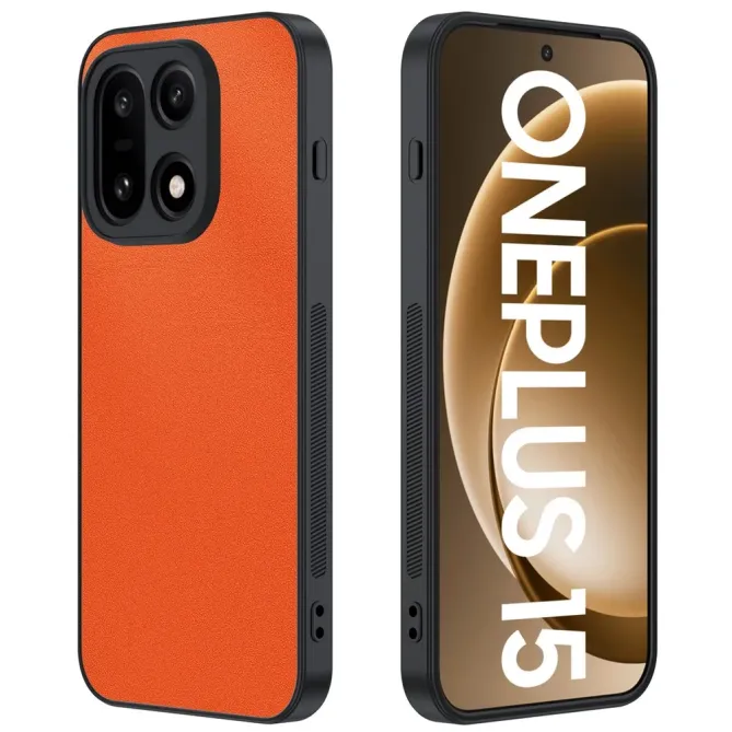 Coque OnePlus 15 effet cuir fine et antichoc bi-matière