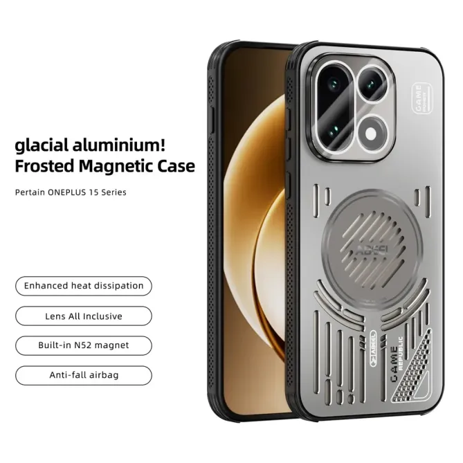 Coque OnePlus 15 magnétique dissipation thermique aluminium