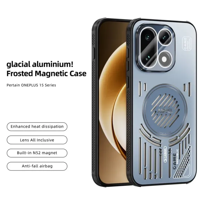 Coque OnePlus 15 magnétique dissipation thermique aluminium