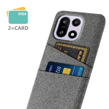Coque OnePlus 15 en Tissu avec Double Rangement Gris Foncé - photo 17