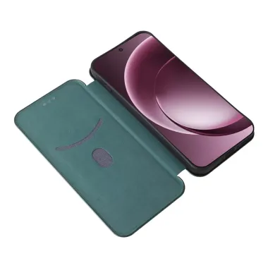 Flip Cover OnePlus 15 design fibre de carbone Vert foncé - photo 2
