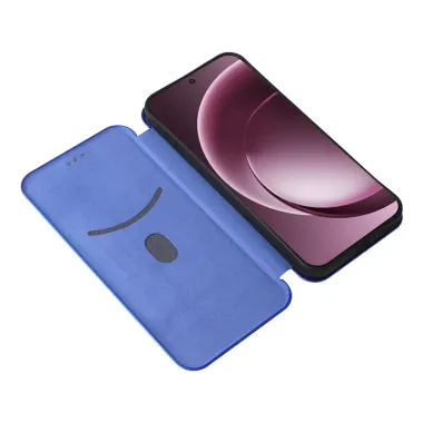 Flip Cover OnePlus 15 design fibre de carbone Bleu - photo 8