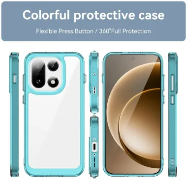 Coque OnePlus 15 Transparente Contour Couleuré Cyan - photo 21