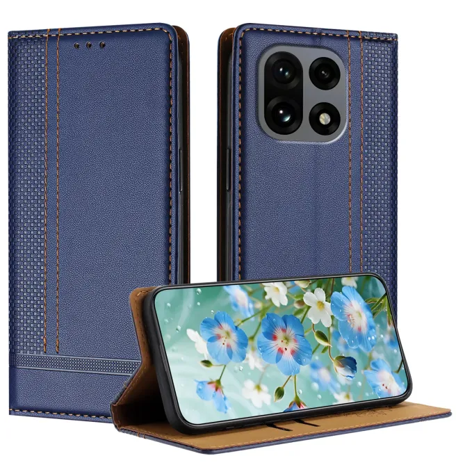 Flip Cover OnePlus 15 Lignes Structurées avec Porte-Cartes