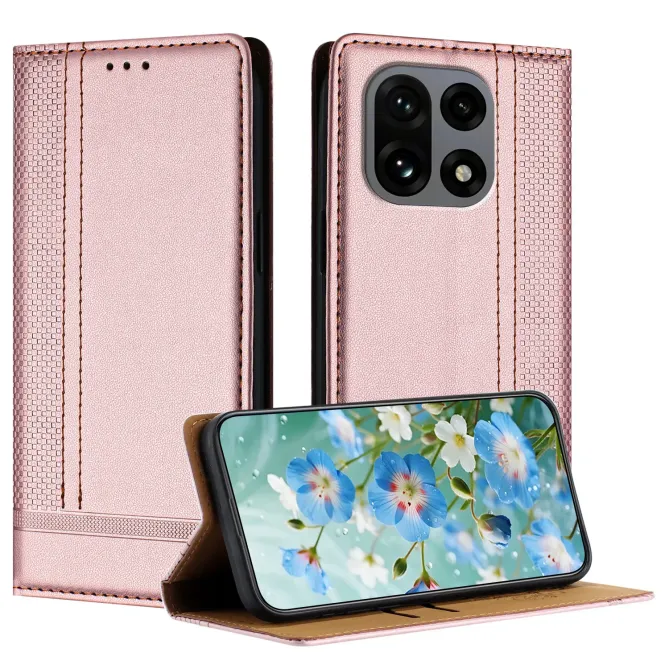 Flip Cover OnePlus 15 Lignes Structurées avec Porte-Cartes
