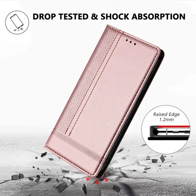 Flip Cover OnePlus 15 Lignes Structurées avec Porte-Cartes