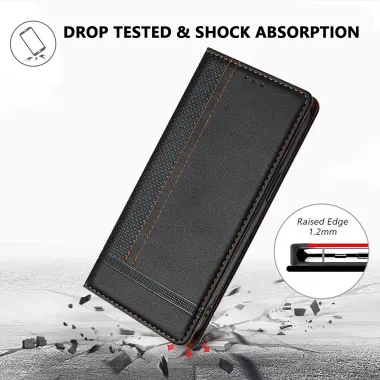 Flip Cover OnePlus 15 Lignes Structurées avec Porte-Cartes Noir - photo 20