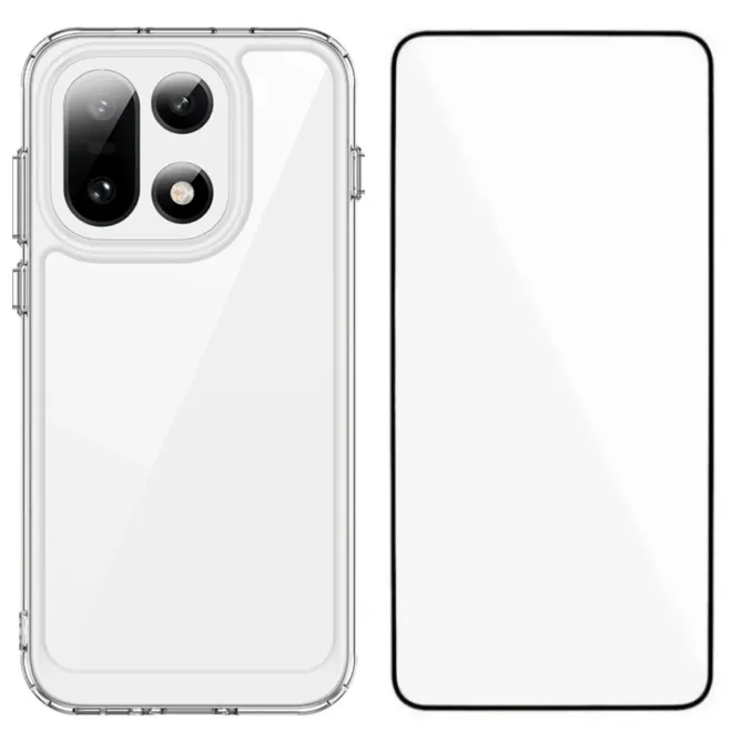 Coque transparente OnePlus 15 avec protection d'écran en verre trempé