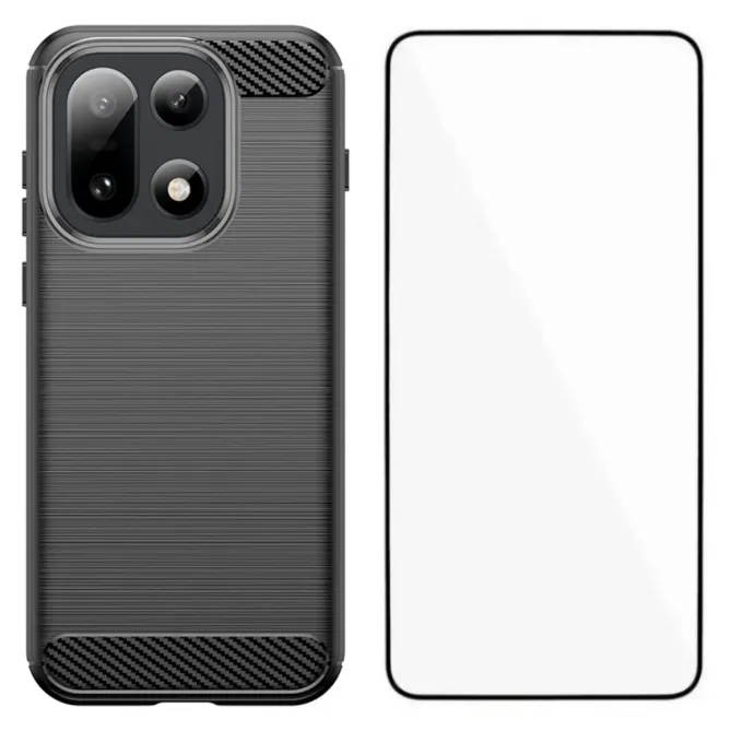 Coque OnePlus 15 flexible effet brossé avec verre trempé