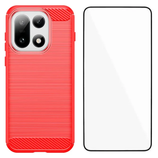 Coque OnePlus 15 flexible effet brossé avec verre trempé